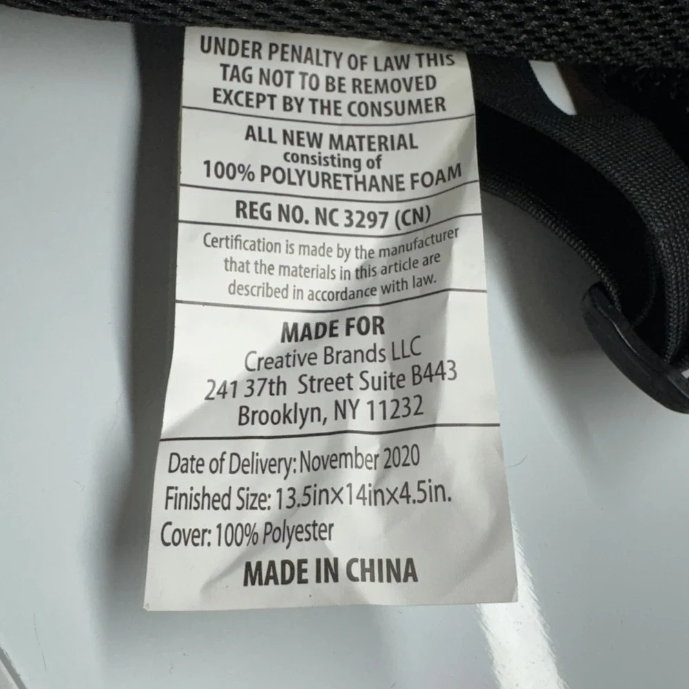 Samsonite Ergonomic Lumbar Support‎ Pillow Black Mesh Memory Foam with Strap